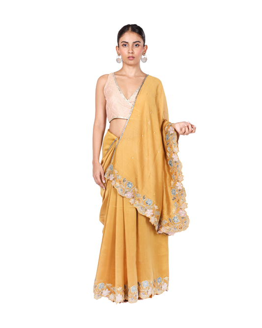 Ritu Saree in Marigold