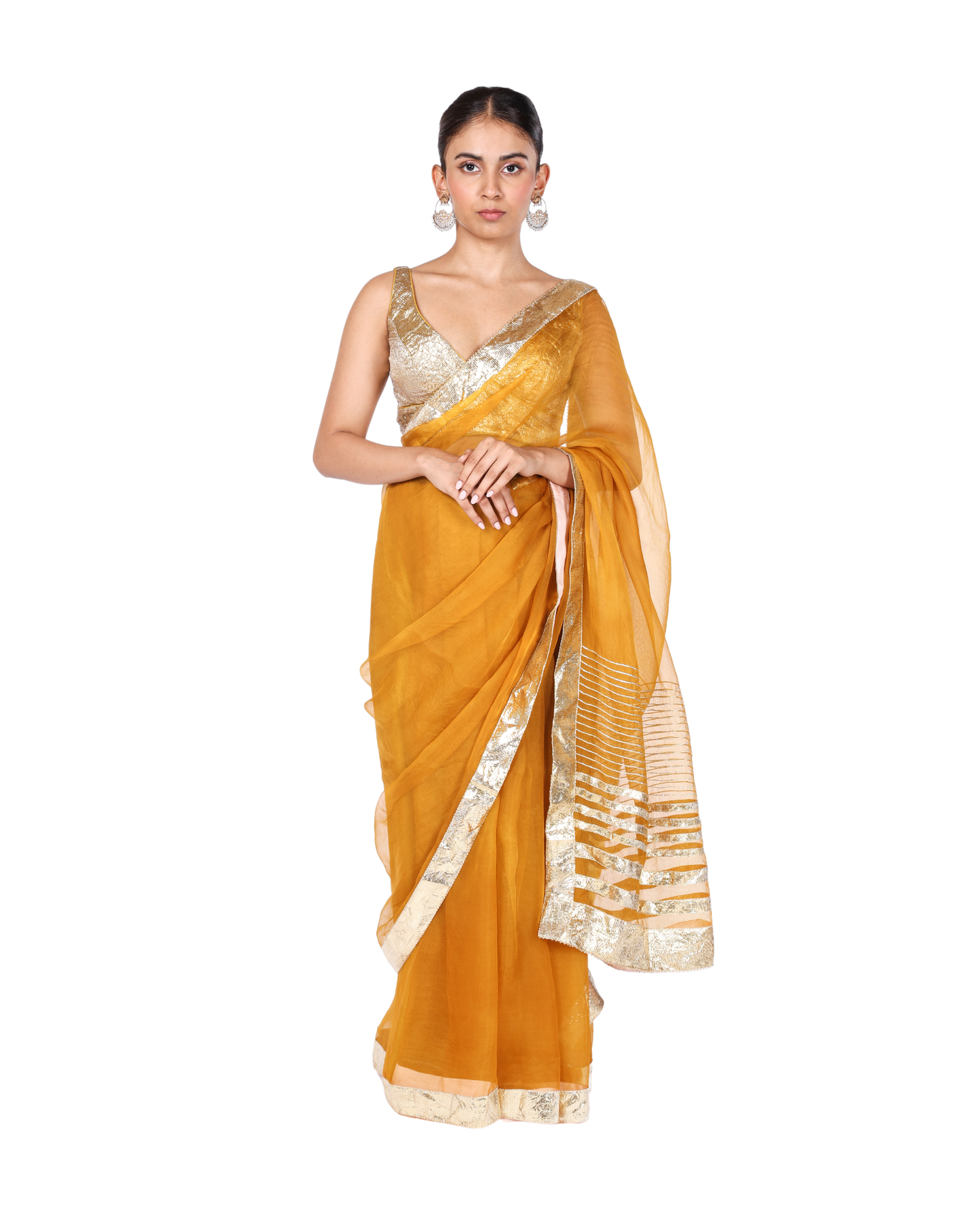 Tara saree in Marigold