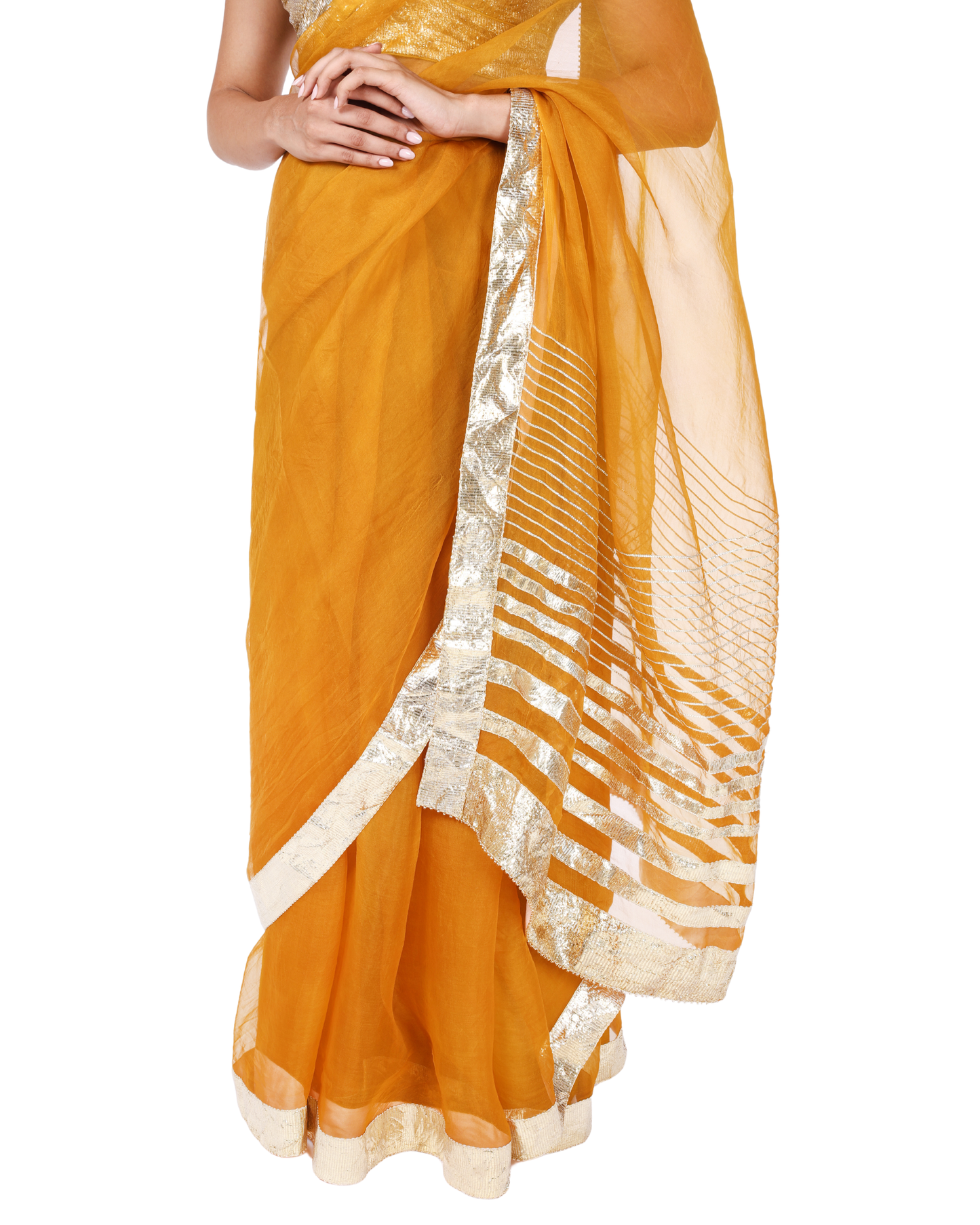 Tara saree in Marigold