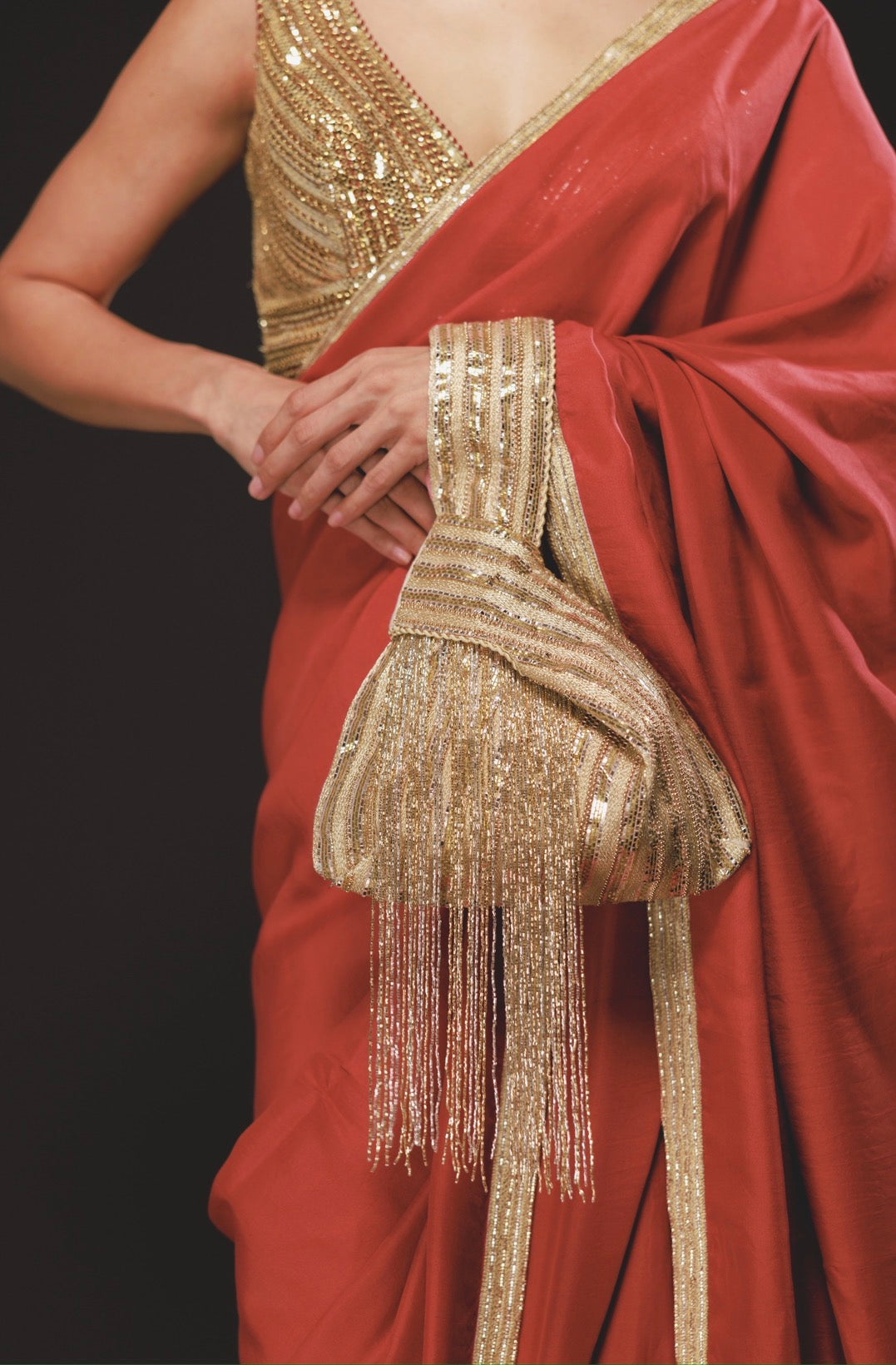 Banno saree set in Laal