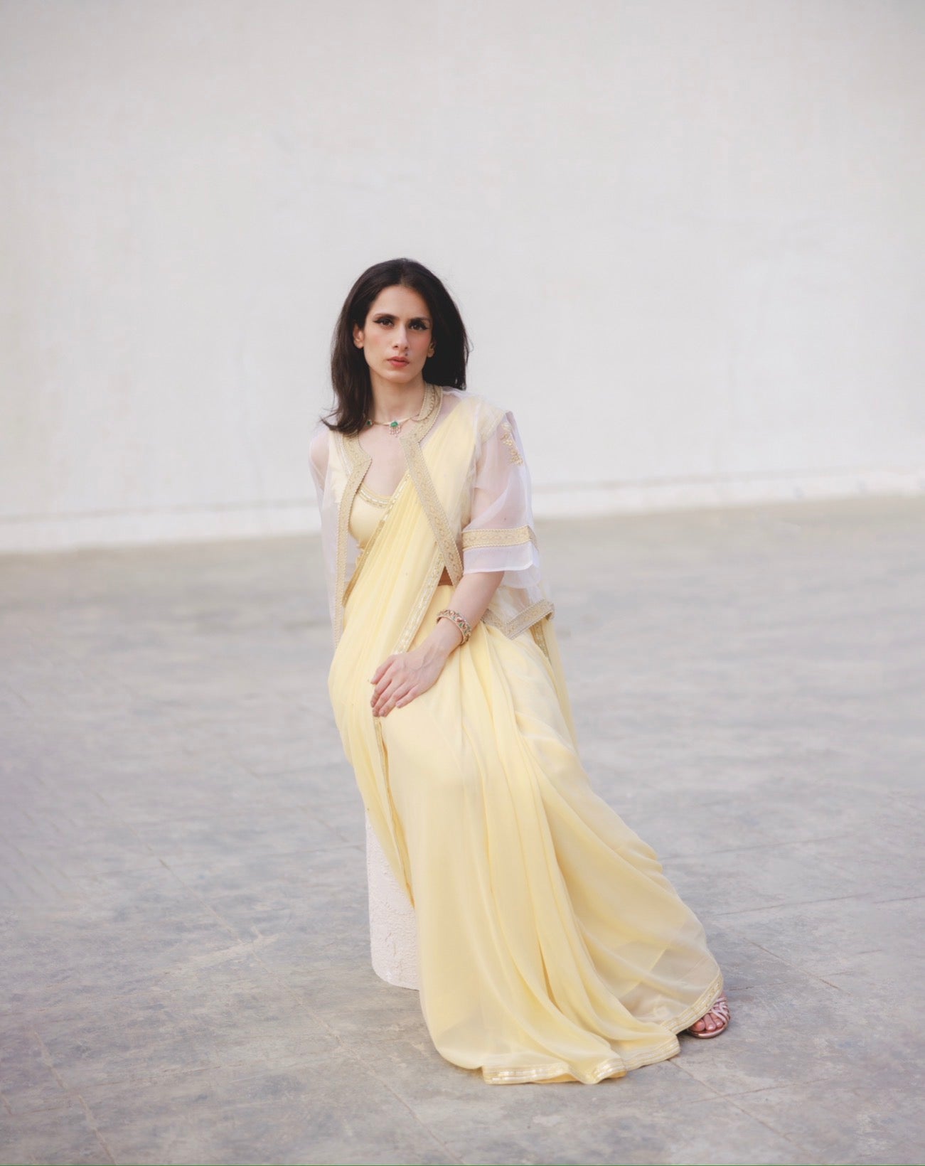 Ira Saree set in Butter