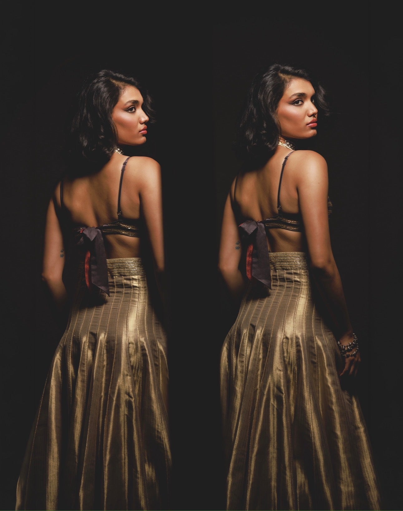 Goldie Ghaghra set in Gold