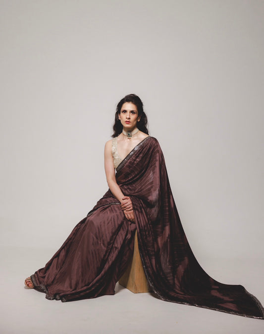 Ana saree Set in Truffle