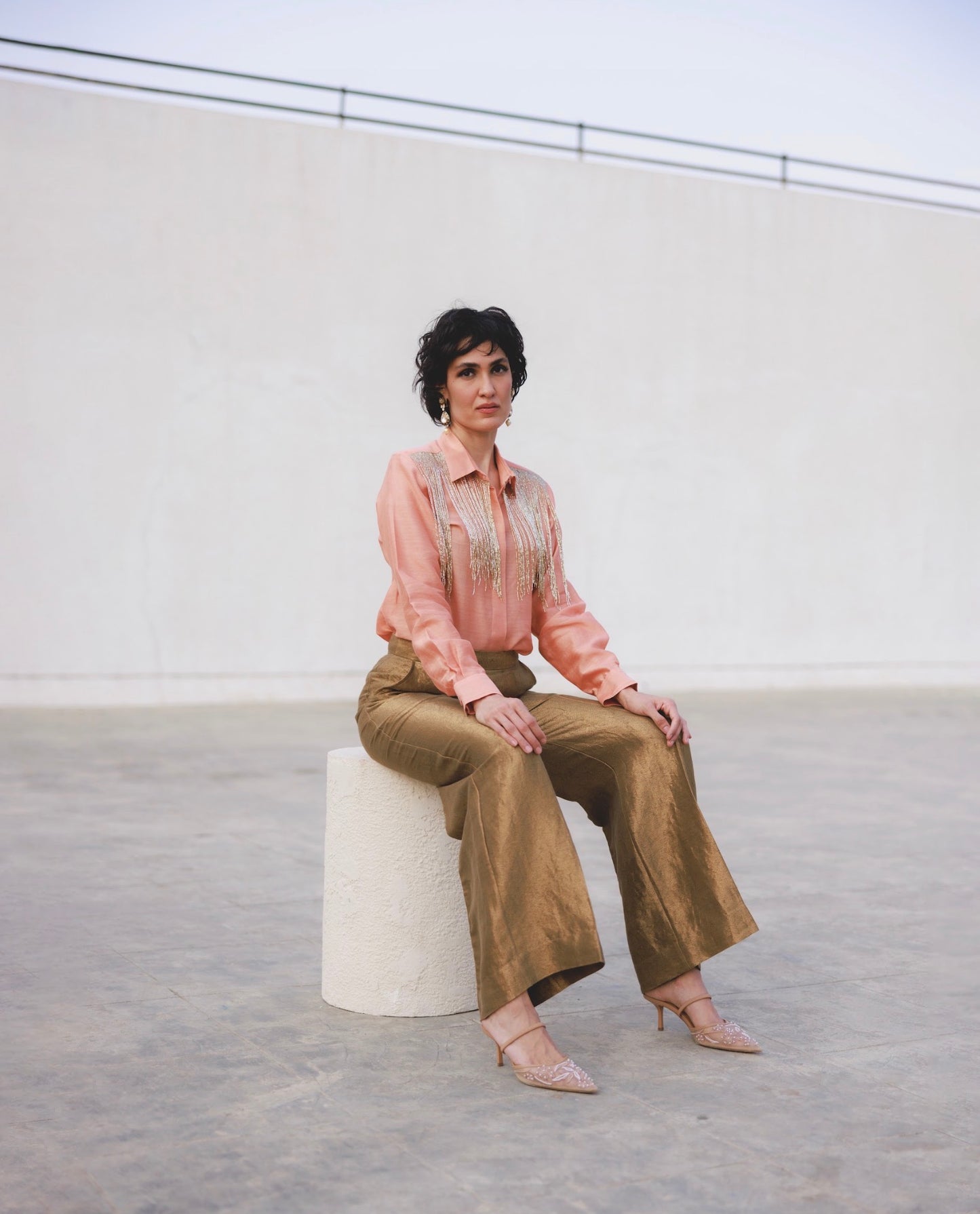 Zia Kameez in Terracotta