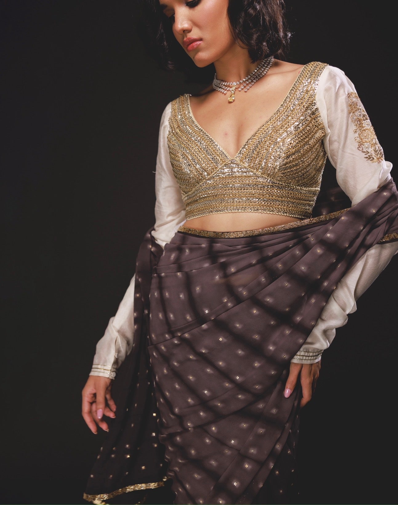 Neena choli In Ivory