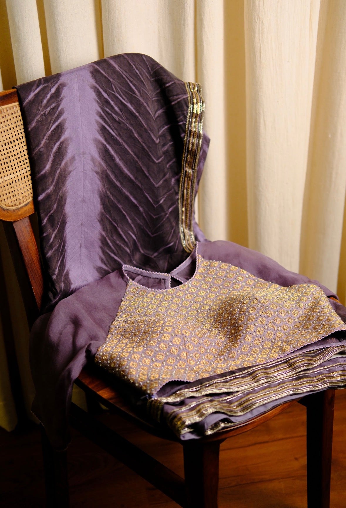 Ana saree Set in Lavender
